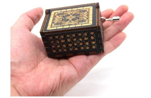 Image of UMANI Music Box - Hand Crank Engraved Vintage Wooden Music Box Gifts for Birthday,Christmas,Valentine's Day,Thanksgiving Days(MB-AOT 3 )