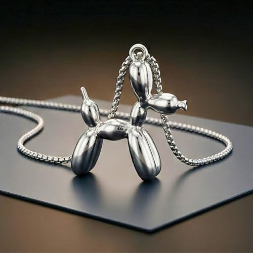 Image of THE MEN THING CHROME DOG - 31mm Pure Titanium Steel Pendant with 27inch Round Box 4mm Chain for Men & Boys