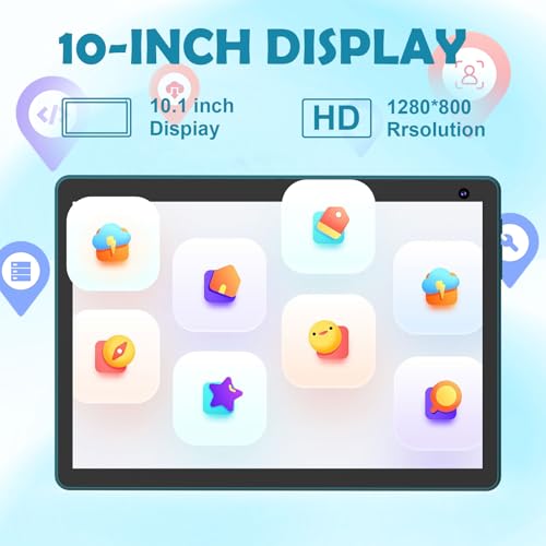 Image of Android 15 Tablet 10 inch, 2 in 1 Tablet with Keyboard, 6GB RAM+32GB ROM Support 1TB Expandable Tablets PC, Quad-Core CPU, HD Screen, BT, WiFi, Long Battery Life Tablets with Case Mouse Stylus, Navy