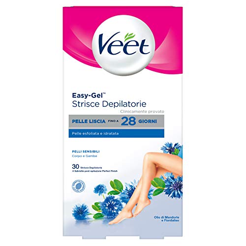 Veet Strisce Depilatorie Pelli Sensibili per Gambe, Braccia, Ascelle e Zona Bikini, Confezione da 30...