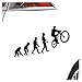 Evolution Vélo VTT 20 x 8,5 cm en 15 couleurs fluo + chrome Sticker autocollant.