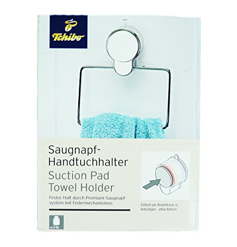 Preisvergleich Produktbild Tchibo TCM Saugnapf Handtuchhalter Handtuchring Halter Handuchhaken Haken Silber
