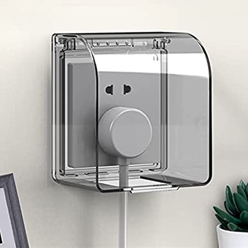 Protection de prise étanche Kamanan 86 Type 12,2 × 10,8 × 7,3 cm Prise étanche Couvercle de prise étanche pour salle de bains et cuisines