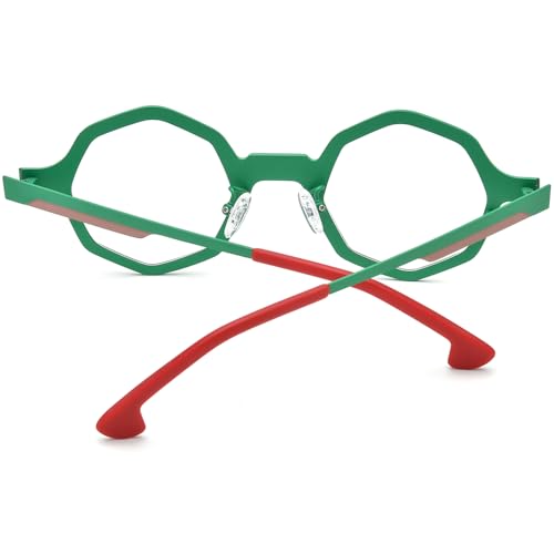 Image of FONEX Colorful Pure Titanium Glasses Frame Women Retro Round Eyeglasses