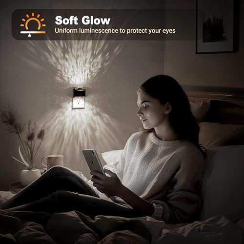 Image of JandCase Night Lights Plug into Wall, 2 Pack Star Projector Night Light with 5000K Daily White, Automatic Galaxy Nightlight Plug in with Light Sensor for Bathroom Hallway Room Decor