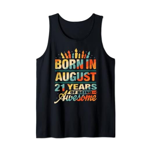 Agosto 2001 21 Años 21 Cumpleaños Regalos Vela Gráfico Camiseta sin Mangas