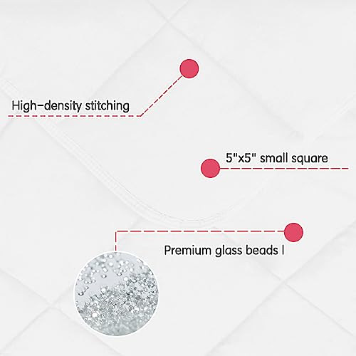 Image of yescool Weighted Blanket (5 lbs, 36 inch x 48 inch, White) Cooling Heavy Blanket, Perfect for 40-60 lbs, Breathable Throw Blanket Gifts with Premium Glass Bead, Machine Washable