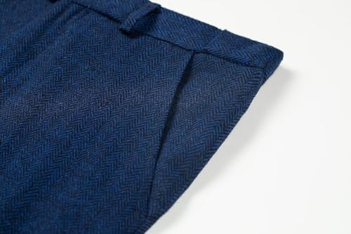 ROZU Boys Vintage Tweed Dress Pants Slacks Trousers Regular Fit Suit Pants for Boy4