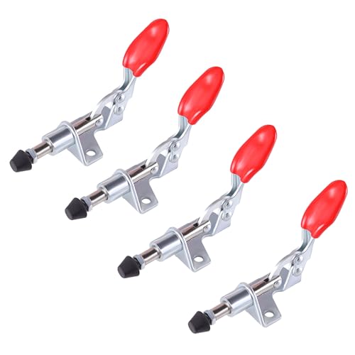 HANLATO 4Pcs Toggle Clamp Latch 301AM Adjustable Toggle Clamp Heavy Duty Pull Latch Quick Release Hand Tool Holding Capacity Toggle Latch for Wood Working