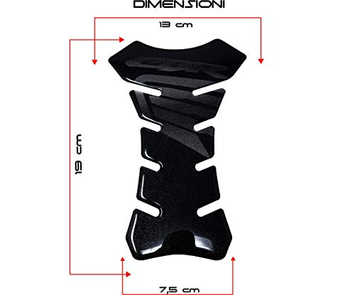 4R Quattroerre.it 18141 Tankpad 3D Motorrad Tankschutz Honda CBR, Schwarz, 13 x 19 cm unica