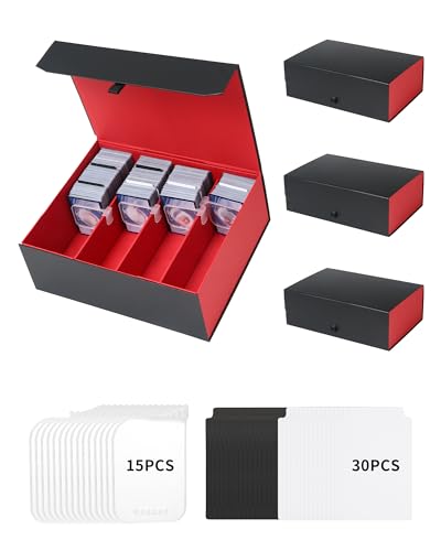 Garlloupath 3PCS Trading Card Storage Box Holds 6000+ Cards, Magnetic Closure Deck Box MTG, Graded Card Organizer Compatible With Yugioh, Sport Cards, Magic Cards And Commander Cards