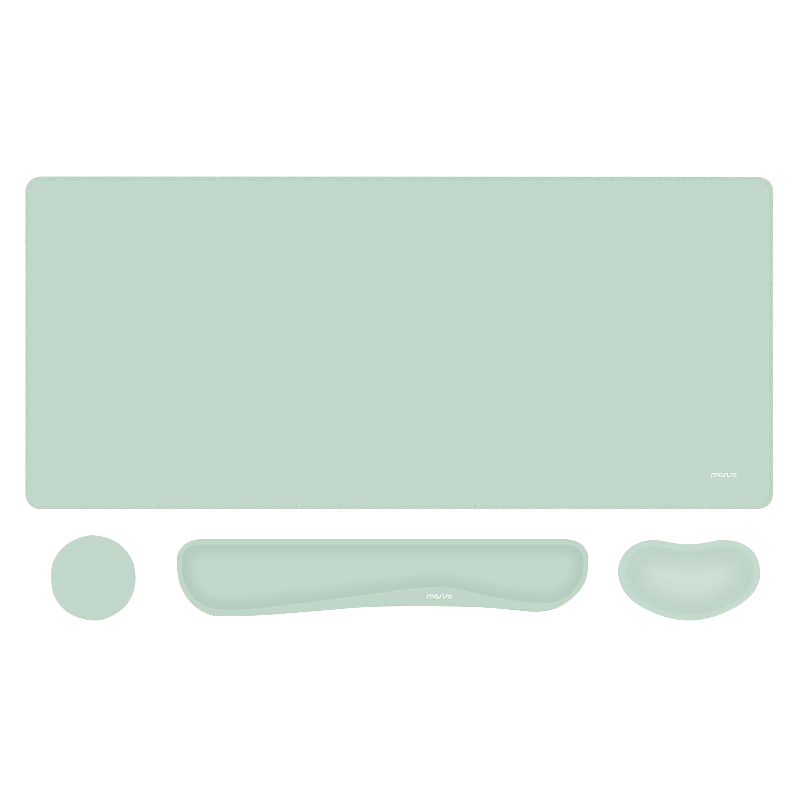 MOSISO Keyboard Mouse Pad Set, Large Gaming Mousepad&Keyboard Wrist Rest&Wrist Rest for Mouse&Coaster Set, Ergonomic Non-Slip Mousepad&Easy Typing