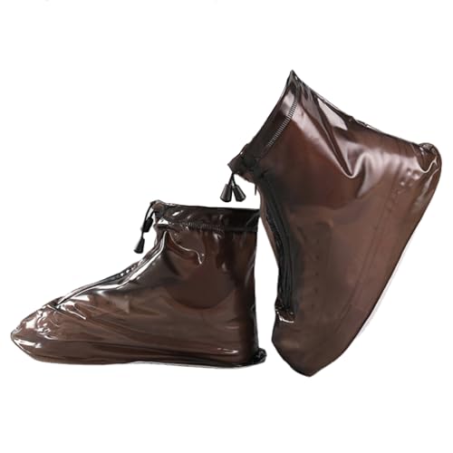 MCOLAFU Copriscarpe Impermeabili, Copriscarpe Riutilizzabili in PVC Copriscarpe, Unisex Antipioggia Copriscarpe per Pioggia Anti-scivolo, con Cerniera, Protezioni per Scarpe da Esterno