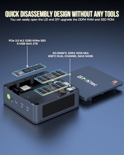 Amazon.com: GMKtec Mini PC AMD Ryzen 7 5825U (Turbo 4.5GHz