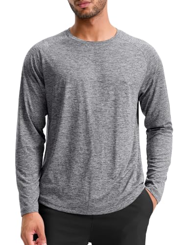 Soothfeel Men's Workout Shirts Long Sleeve Athletic Running Tops Quick Dry
