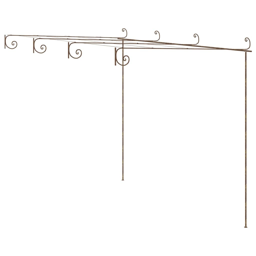 vidaXL Pergola de Jardin Arche de Jardin Tonnelle de Patio Plantes Grimpantes Arche de Terrasse Extérieur Marron Antique 4x3x2,5 m Fer Forgé
