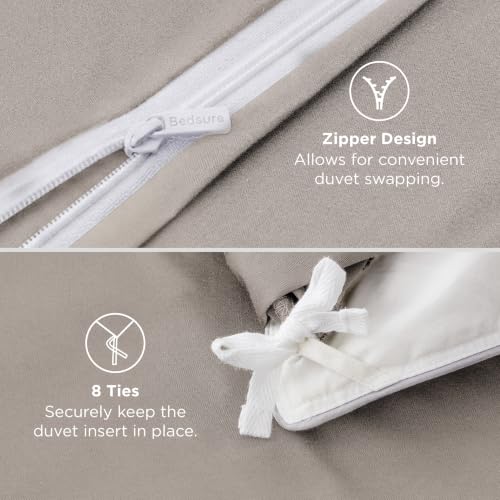 Image of Bedsure PureWoven Cooling Duvet Cover, Ideal for Hot Sleepers, King Size