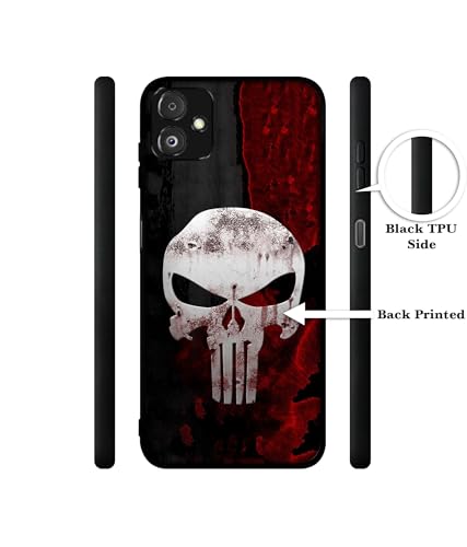 Image of Punisher Skull Design Premium 2D Printed Metal Back Case Cover for Samsung Galaxy F14 5G
