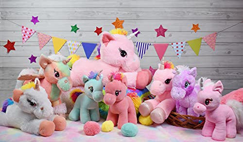 Mirada-29cm-Standing-Unicorn-with-Glitter-Horn-Coral