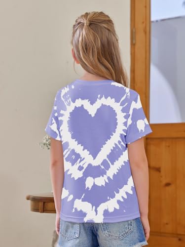 Image of Girls Short Sleeve T Shirts Kids Summer Tops Crewneck Tees 5-14 Years