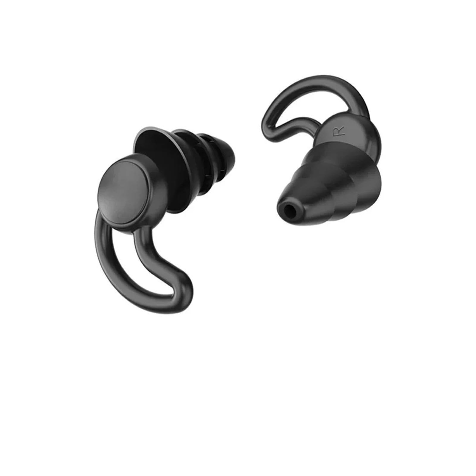 Bouchons d'oreilles réutilisables en silicone de qualité supérieure avec réduction du bruit (Gris, 1 paire)