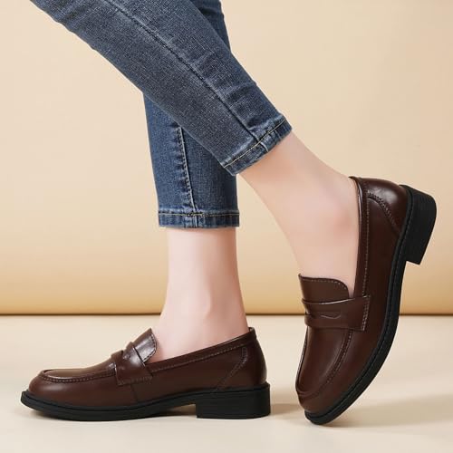 Image of Loafers for Women Black Penny Loafer Business Casual Shoes Women's Loafers & Slip-Ons Ladies Flats Comfortable Dressy
