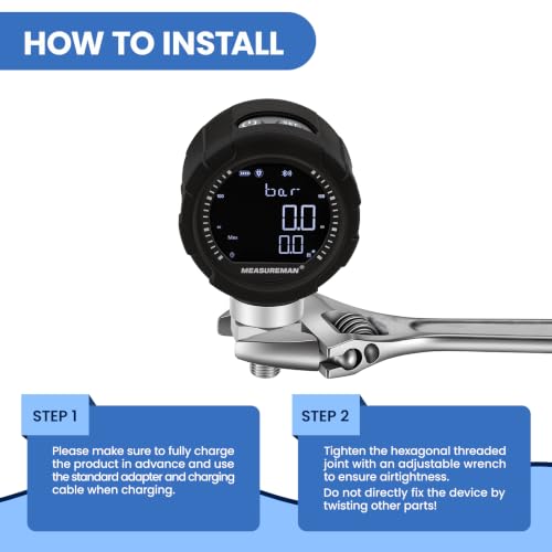 Manómetro digital Bluetooth de -1 a 1 bar con manguito protector 7