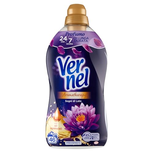 Vernel Aromatherapy Sogni di Loto, Ammorbidente Lavatrice Concentrato, Sensazione Di Profumo Come Appena Lavato, confezione singola da 46 lavaggi