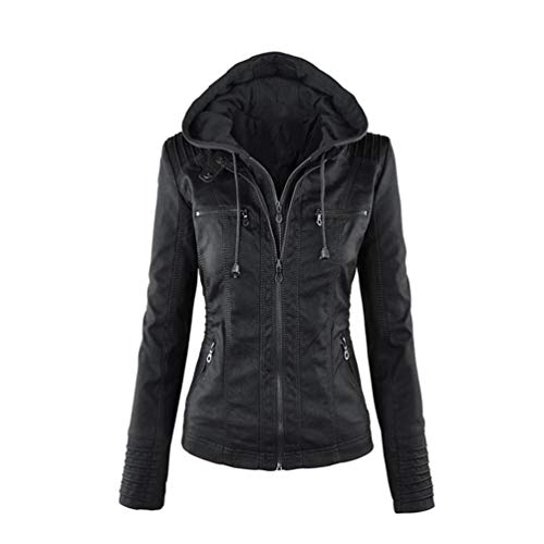 Tookang Damen Vintage Mode Jacke Übergangsjacke Biker Lederjacke mit...