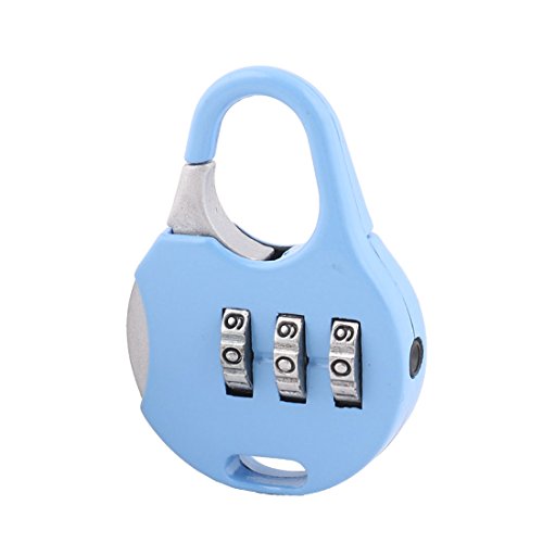 Image of Aexit Suitcase Luggage Padlocks & Hasps Lock Metal Portable Handbag Shape 3 Digits Password Combination Padlocks Padlock Blue