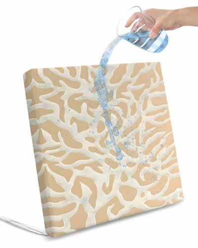 2 Pack Beige Geometric Waterproof Cushion Covers with Ties, Outdoor Patio Chaise Lounge Chair Seat Cushion Slip Covers Replacement(Only Cover) Modern Color Block Abstract 22