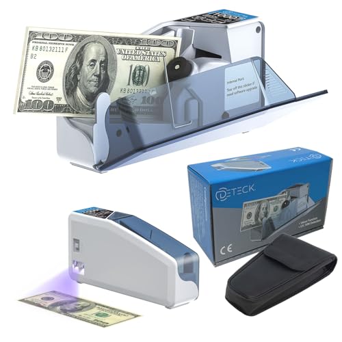 DETECK DT5SB Portable Money Counter Machine with Counterfeit Detection UV/WM - Handy Currency...