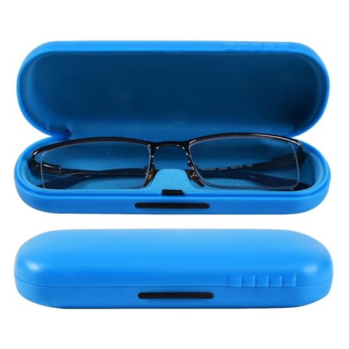 Image of VIVID Vision Unisex Adult Lightweight Eyewear Specs Case Cover | Free With Cleaning Cloth | Protect Eye Glasses | Plastic | Spectacles | Cases | IC - 632 ABS Light Blue with Cloth