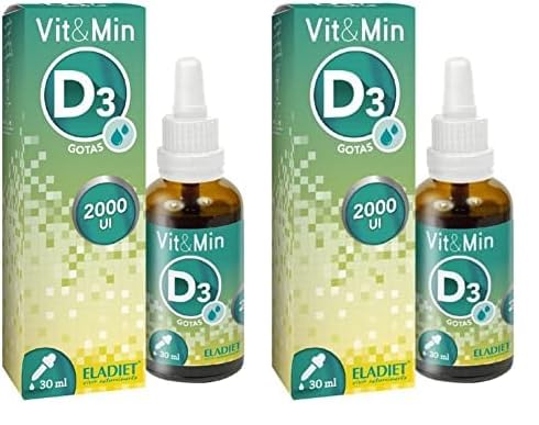Eladiet Complemento Alimenticio Vit&Min con Vitamina D3-30 ml - Ayuda a Reforzar el Sistema Inmunológico - Contribuye a la Absorción del Calcio y Fósforo - Favorece el Mantenimiento de los Huesos