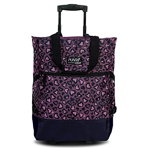 Punta Einkaufstrolley Wheel Print Lila-Rosa mit Herzen