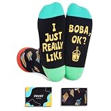 Zmart Boba Gifts for Women Men - Boba Lover Socks for Teens, Drinking Lover Socks