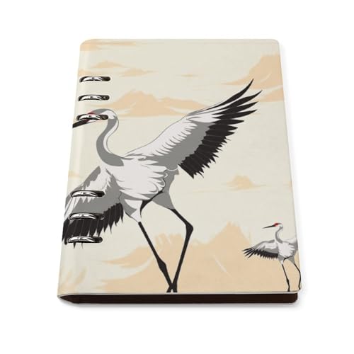 Cuaderno japonés A5 para tus diarios con 6 anillas y elegante piel sintética