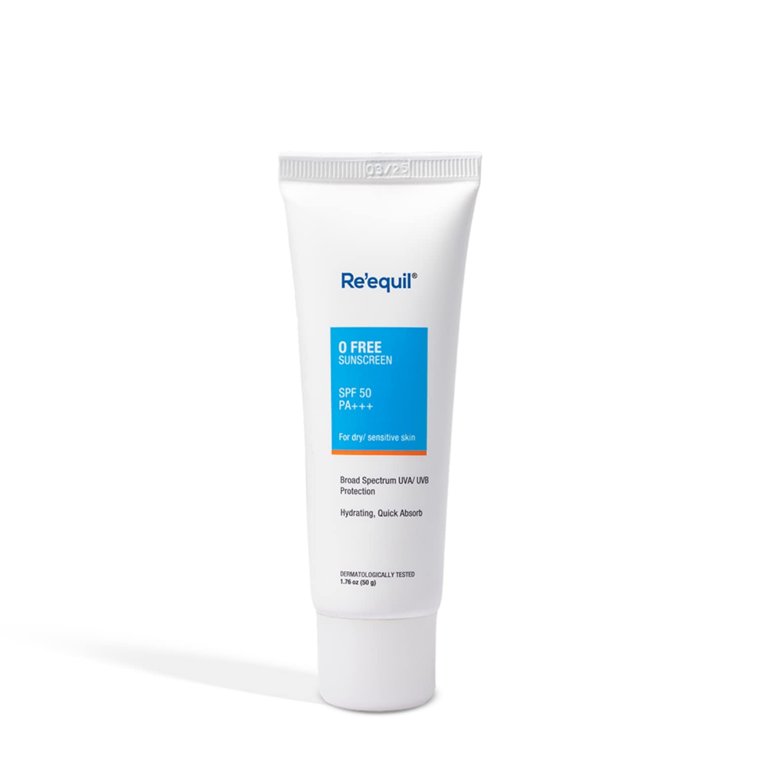 RE' EQUIL O Free Sunscreen Spf 50 Pa+++ | Broad Spectrum Sunscreen | For Dry & Sensitive Skin | 50G