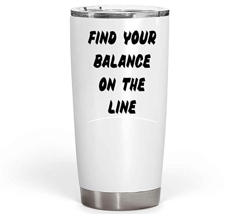 Novelty Gift Heartbeat Shape Slackline Gift - for Men, Great Father's Day Present - Outdoor Adventurer's 20 Oz White Stainless Steel Fat Tumbler