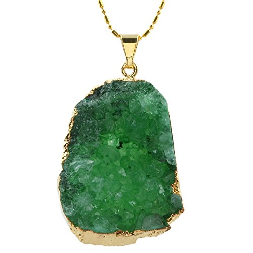SUNYIK Natural Irregular Crystal Gode Quartz Druzy Pendant for Necklace
