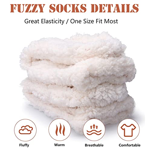 Image of 6 Pairs Women Fuzzy Socks Microfiber Warm Winter Sleep Fluffy Socks