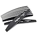 PrettyClaw | 10pc Professional Nail File 80/100 Grit Black Half Moon Acrylic Nail Files Plastic Center Double Sided Emery Board for Nails Washable 7 inch Nail File