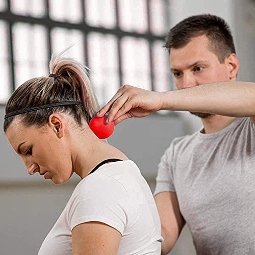 Image of WOVTE Massage Lacrosse Ball for Sore Muscles, Shoulders, Neck, Back, Foot, Body, Deep Tissue, Trigger Point, Muscle Knots, Yoga and Myofascial Release (Red)