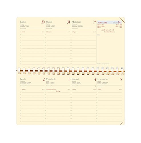 QUO VADIS - 1 Recharge d'Agenda Planital Spiralé - Mi-déc 2020 à Décembre 2021-8,8 x 17 cm