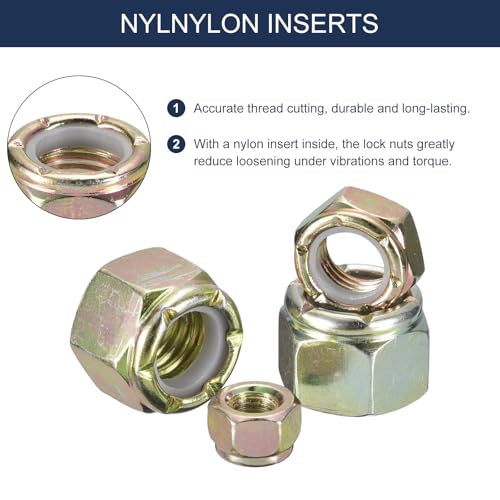 Écrous d'arrêt en nylon 1,9 cm uxcell pour bloquer durablement les fixations de chantier
