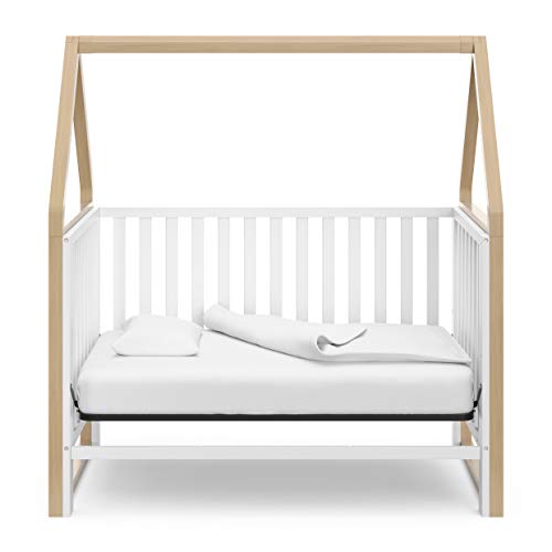 Storkcraft Orchard 5-In-1 Convertible Crib (White With Driftwood) – Canopy Style Baby Crib, Converts From Crib To Toddler Bed, Daybed And Full-Size Bed, Fits Standard Full-Size Crib Mattress #TOP5