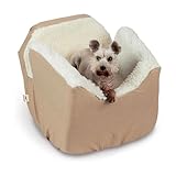 Snoozer Lookout I Dog Car Seat - Dog Car Seats for Small Dogs, Puppy Booster Bed for Small Sized Pets up to 18 Lbs, Elevated, Washable - Size S, Birch Diamond