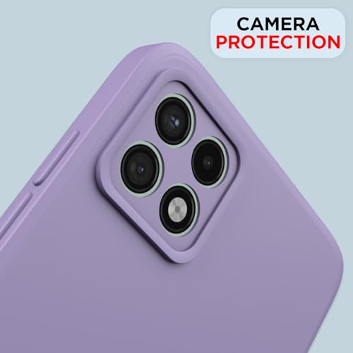 Image of Outlouders Back Cover for Samsung Galaxy A22 5G / F42 5G | Camera Protection | Durable Soft Matte Silicone Bumper Case (Purple)