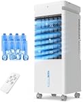 Portable Air Conditioner, 12 Speeds, Wide Oscillation, XL Water Tank, 8 Ice Packs, Evaporative Air Cooler, Swamp Cooler Air Conditioner Portable, Personal Air Conditioner Air Cooler for Room Bedroom