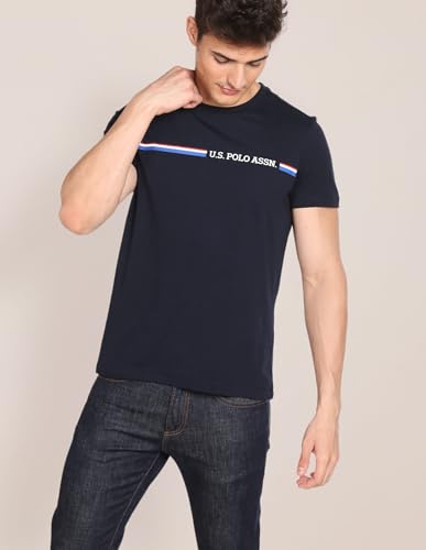Image of U.S. Polo ASSN. Knitted Cotton T-Shirts for Men - 100% Cotton, Breathable & Comfortable, Half Sleeves Mens Casual T Shirts